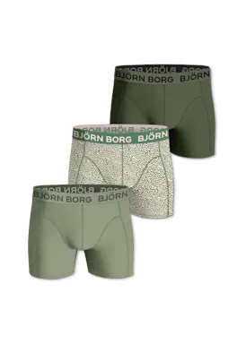 Björn Borg Boxer-Multi 3er-Pack, olivgrün/blau