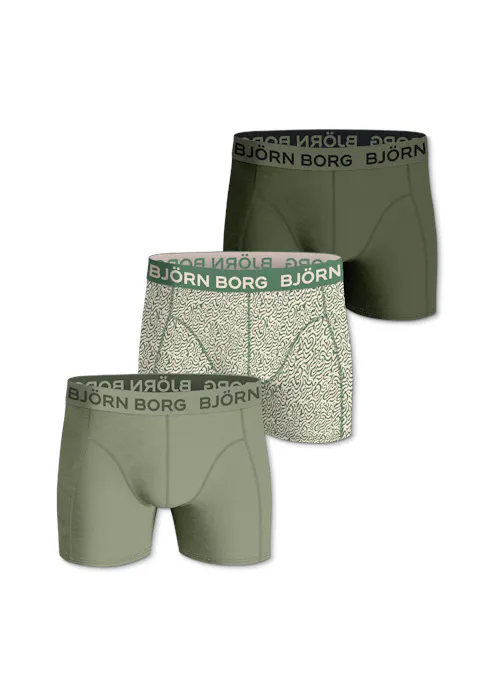 Björn Borg Boxer Multi 3-Pack Legergroen, Blauw