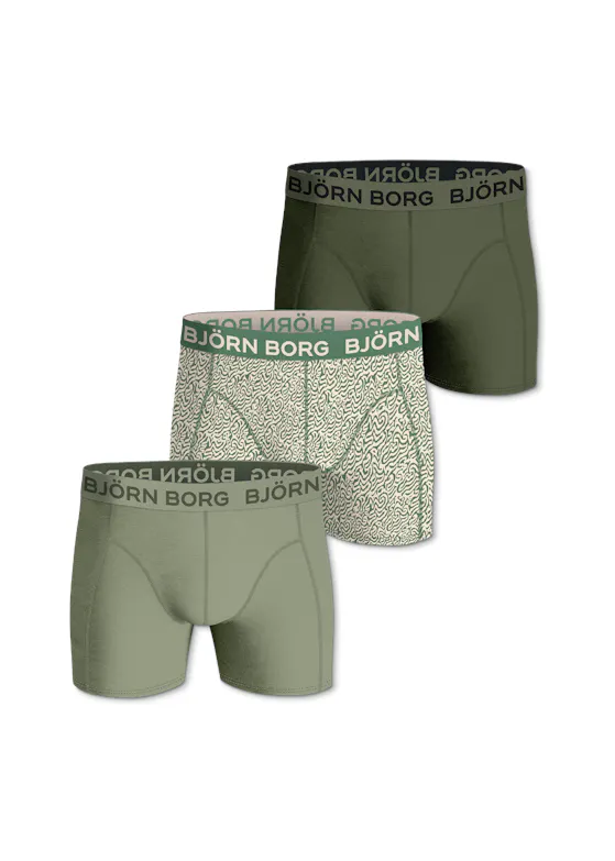 Björn Borg Boxer Multi 3-Pack Legergroen, Blauw