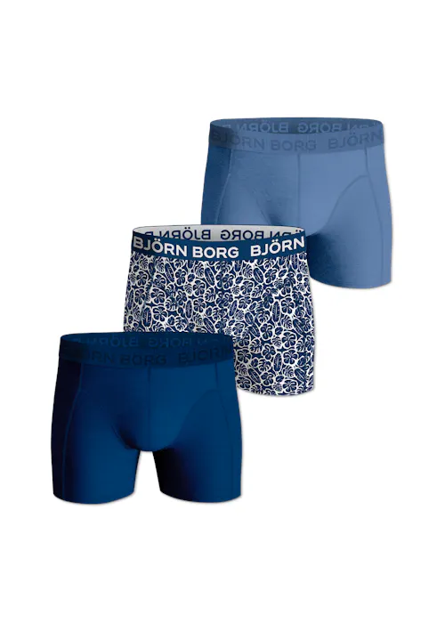 Björn Borg Boxer Multi 3-Pack Legergroen, Blauw