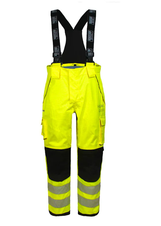Lyngsoe Multinorm Hi-Vis Trousers in Heavy Tear-Resistant Quality with Lining ARC-LR15052 Brandvertragend