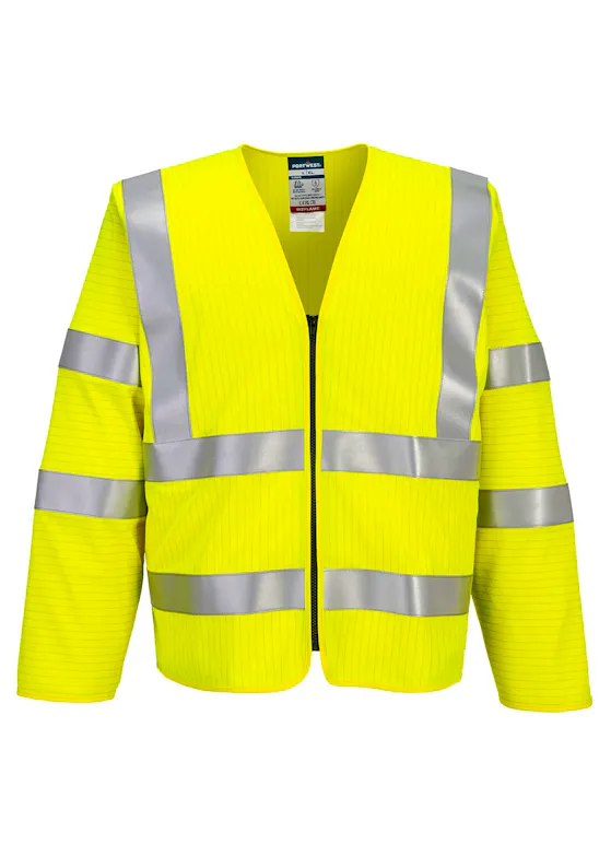 Portwest Bizflame FR Vest met Lange Mouwen en Rits FR616 Hi-Vis