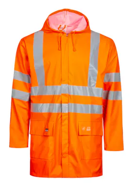 Lyngsoe Hi-Vis Rain Jacket in PU Quality LR55