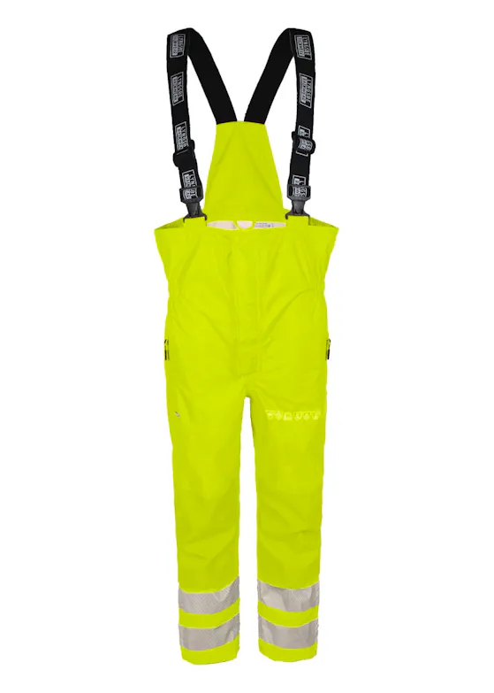 Lyngsoe Multinorm Hi-Vis Bib'n'Brace Trousers in Heavy Tear-Resistant Quality ARC-LR19059 Brandvertragend