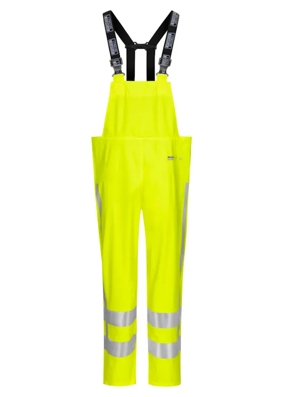 Lyngsoe Hi-Vis Rain Bib'n'Brace Trousers in PU Quality with RWS-Reflexes LR79-RWS