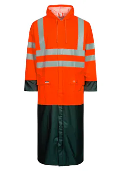 Lyngsoe Veste de pluie haute visibilité en qualité PU, longueur 100 cm LR8030