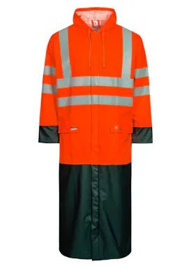 Lyngsoe Hi-Vis Rain Jacket in PU Quality, 100 cm Long LR8030