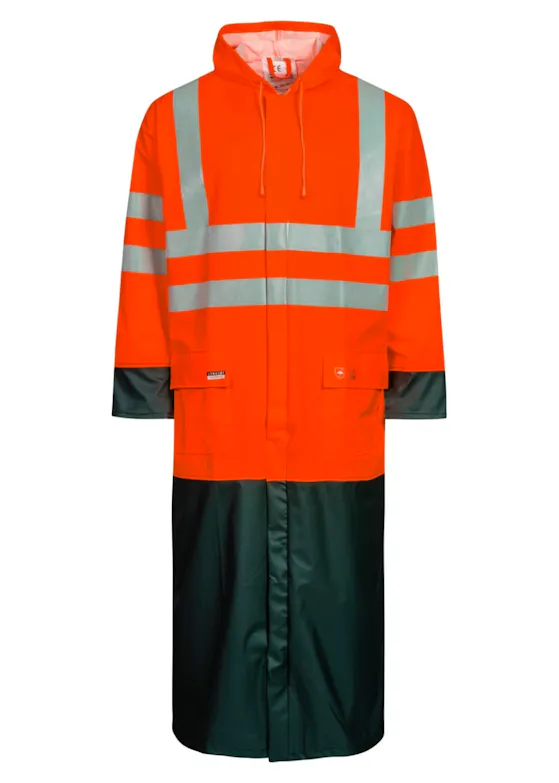 Lyngsoe Hi-Vis Rain Jacket in PU Quality, 100 cm Long LR8030