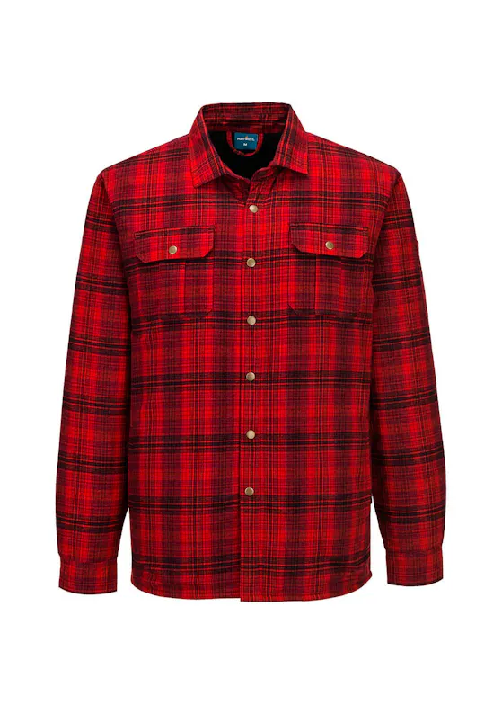 Portwest KA3 Overhemd KA313 Sherpa Gevoerd Geruit Verwarmd Regular Fit