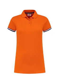 L&S LEM3503 Poloshirt Flag SS Double Lacoste Piqué Dames
