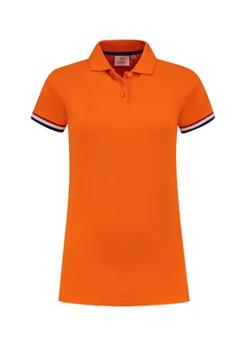 L&S LEM3503 Poloshirt Flag SS Double Lacoste Piqué Dames