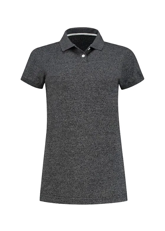 L&S LEM3550 Poloshirt meliert Mix Kurzarm Piqué Damen