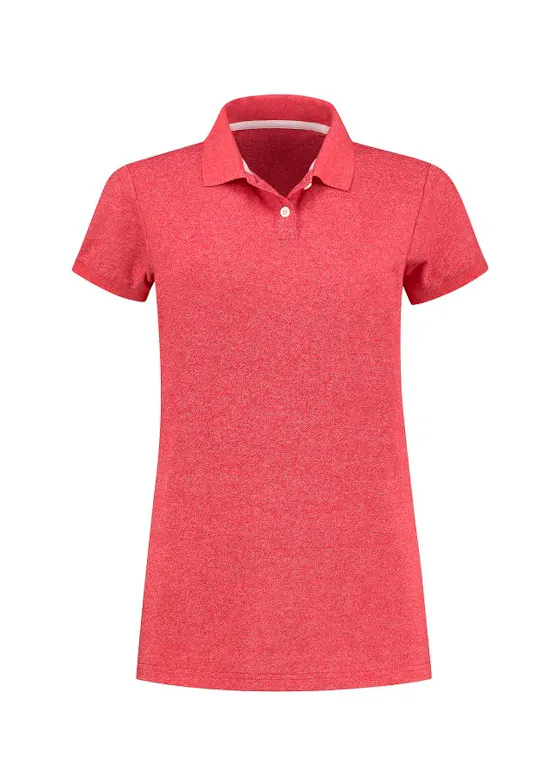 L&S LEM3550 Poloshirt meliert Mix Kurzarm Piqué Damen