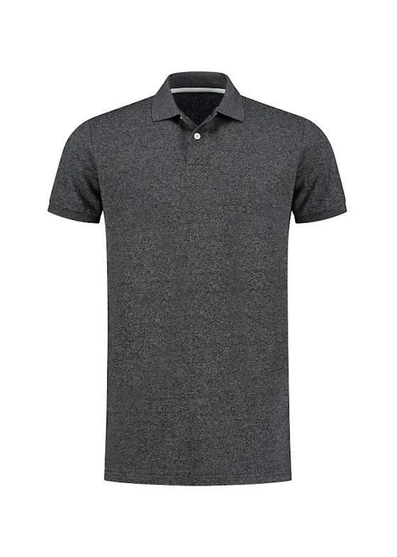 L&S LEM3552 Poloshirt Heather Mix Short Sleeves