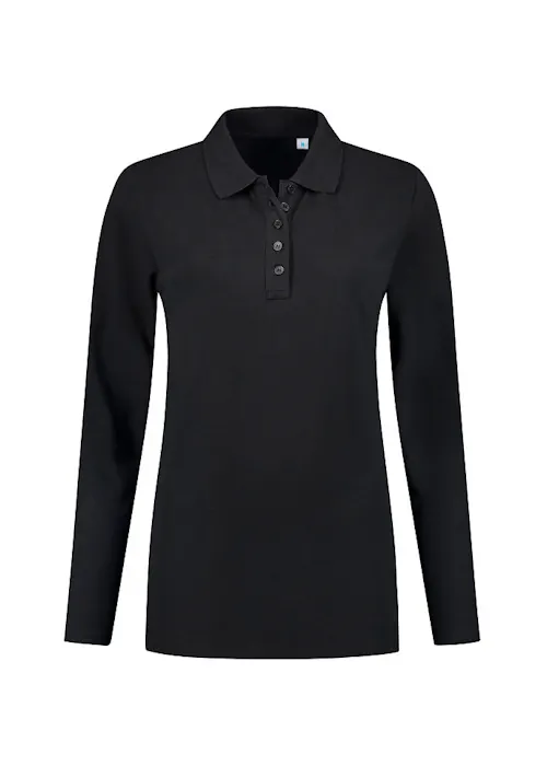 L&S LEM3574 polo Basic Cotton Elastane manches longues pour femmes