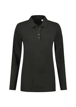 L&S LEM3574 polo Basic Cotton Elastane manches longues pour femmes thumbnail (vignette)