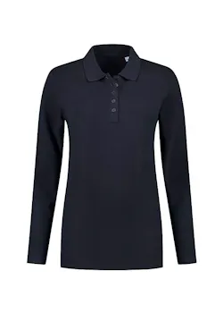 L&S LEM3574 polo Basic Cotton Elastane manches longues pour femmes thumbnail (vignette)