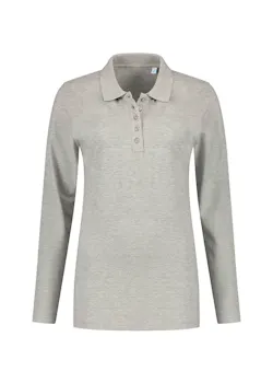 L&S LEM3574 polo Basic Cotton Elastane manches longues pour femmes thumbnail (vignette)