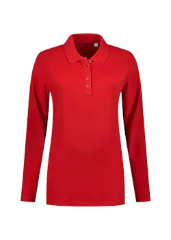 L&S LEM3574 polo Basic Cotton Elastane manches longues pour femmes thumbnail (vignette)