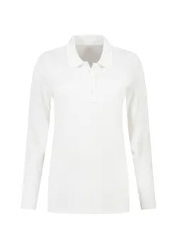 L&S LEM3574 polo Basic Cotton Elastane manches longues pour femmes thumbnail (vignette)