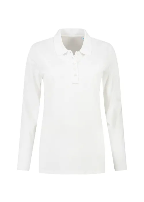 L&S LEM3574 polo Basic Cotton Elastane manches longues pour femmes