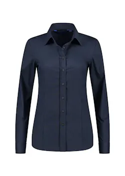 L&S LEM3923 Shirt Long Sleeves Stretch Poly-Cotton Mix Poplin Dames miniatuur