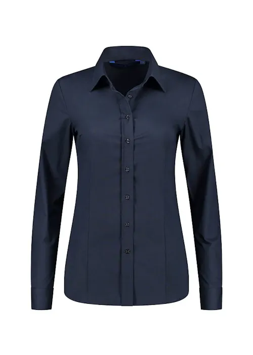 L&S LEM3923 Shirt Long Sleeves Stretch Poly-Cotton Mix Poplin Dames