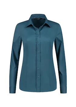 L&S LEM3923 Shirt Long Sleeves Stretch Poly-Cotton Mix Poplin Dames miniatuur