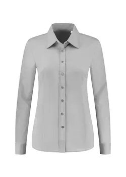 L&S LEM3923 Shirt Long Sleeves Stretch Poly-Cotton Mix Poplin Dames miniatuur