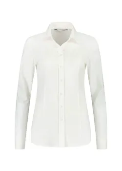 L&S LEM3923 Shirt Long Sleeves Stretch Poly-Cotton Mix Poplin Dames miniatuur