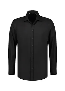L&S LEM3925 Long-Sleeve Shirt, Stretch Poly-Cotton Mix Poplin