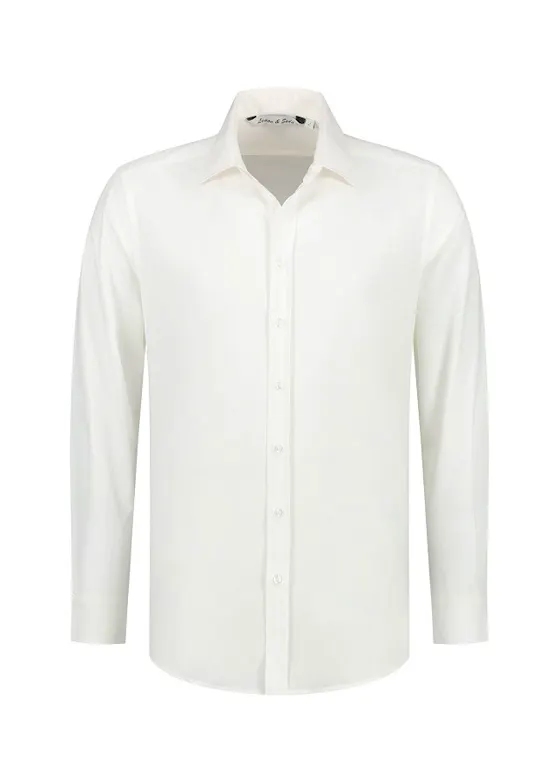 L&S LEM3925 Long-Sleeve Shirt, Stretch Poly-Cotton Mix Poplin