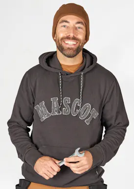 Personalisiertes Kapuzen-Sweatshirt mit Mascot-Logo