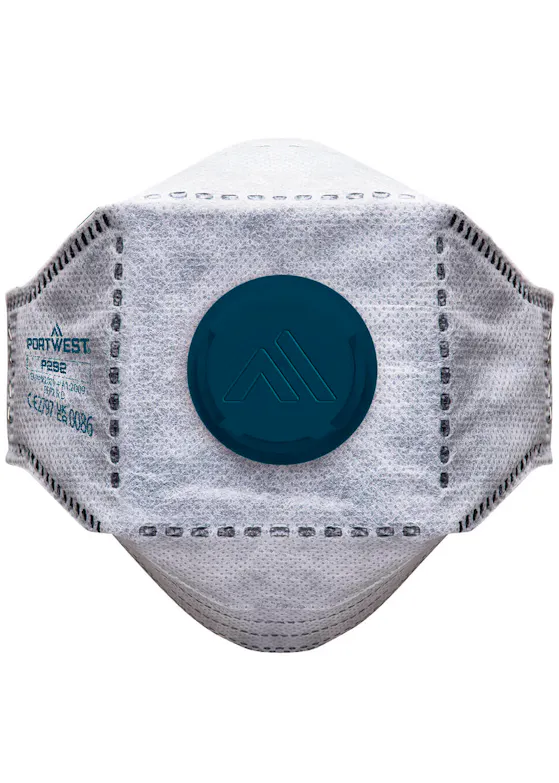 Portwest Eagle FFP2 Valved Carbon Fold Flat Respirator (10 Stuks)-1