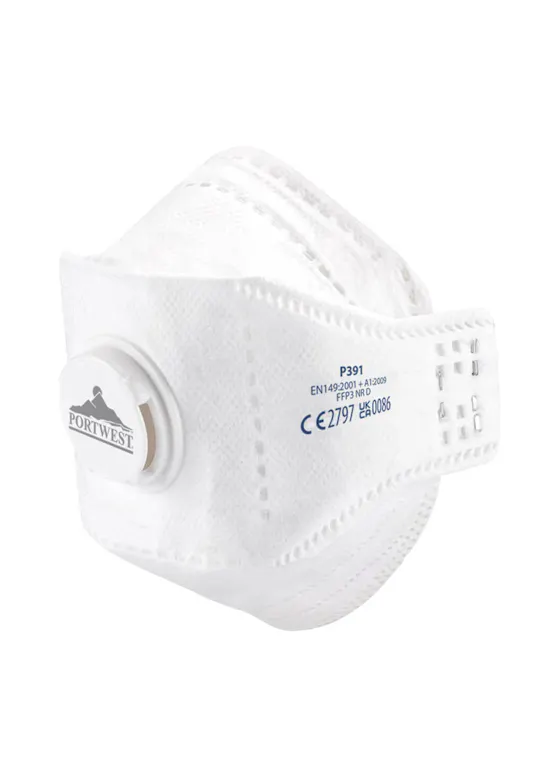 Portwest Eagle FFP3 mit Ventil, Dolomite Flachfalt-Atemschutzmaske (10 Stück) - 1