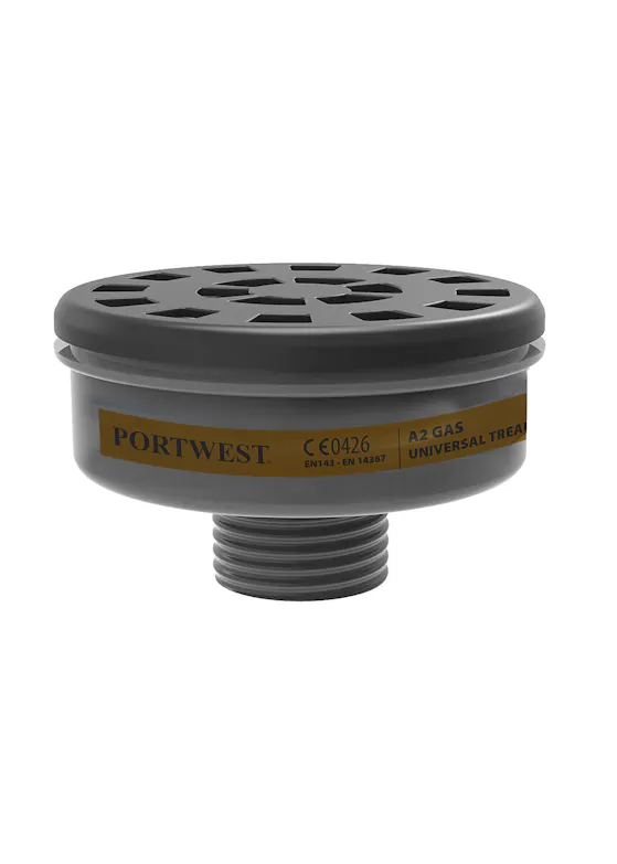 Portwest A2-Gasfilter, Universalgewinde (6 Stück) – 1