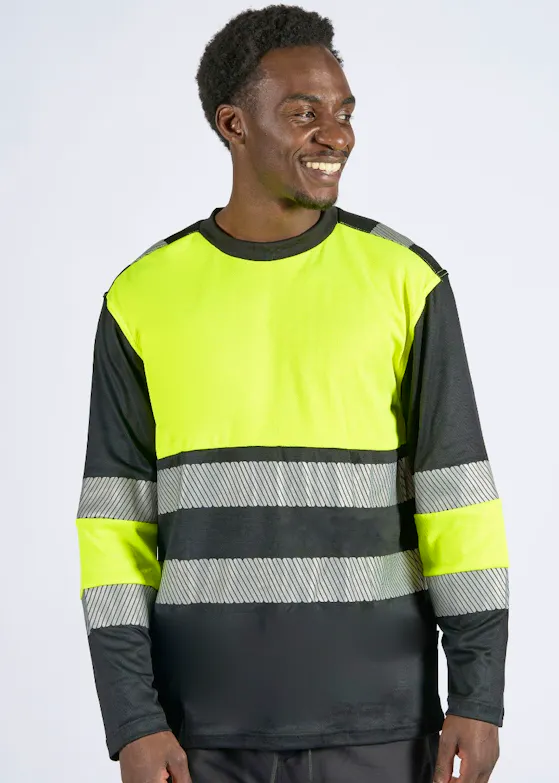 Portwest PW3 PW312 T-Shirt Hi-Vis Lange Mouw Klasse 1 Reflecterend UV-bescherming Performance