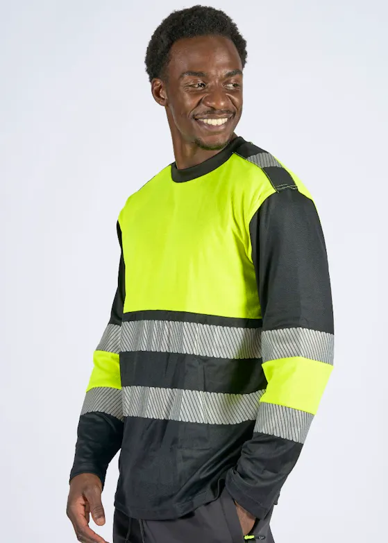 Portwest PW3 PW312 T-Shirt Hi-Vis Lange Mouw Klasse 1 Reflecterend UV-bescherming Performance