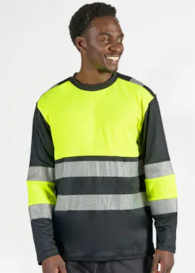 Portwest PW3 PW312 Hi-Vis-Langarm-T-Shirt, Klasse 1, reflektierend, UV-Schutz, Performance