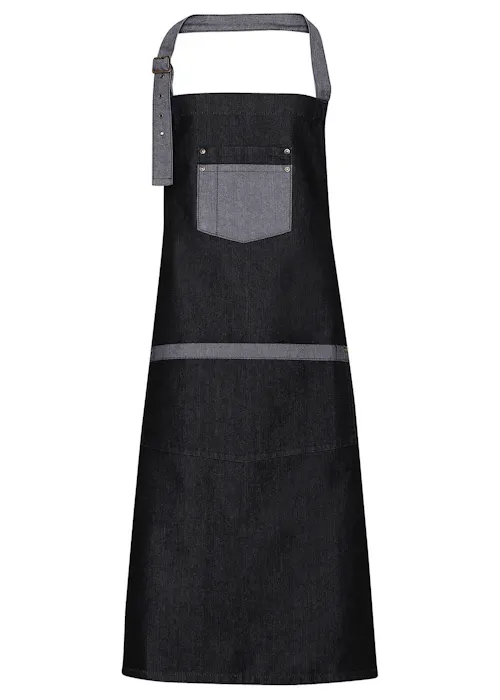 Premier Domain Contrast Denim Bib Apron
