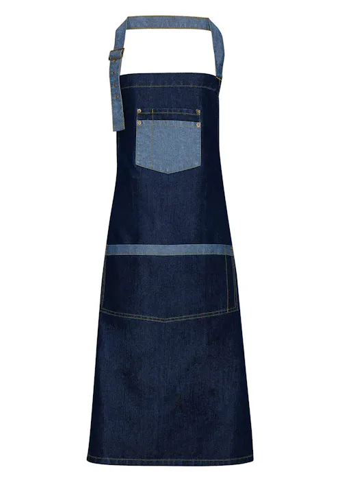 Premier Domain Contrast Denim Bib Apron
