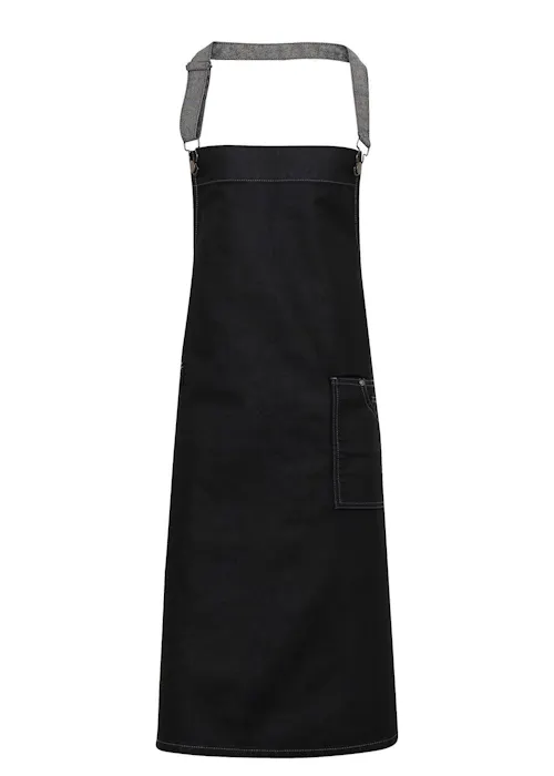 Premier District Waxed Look Denim Bib Apron