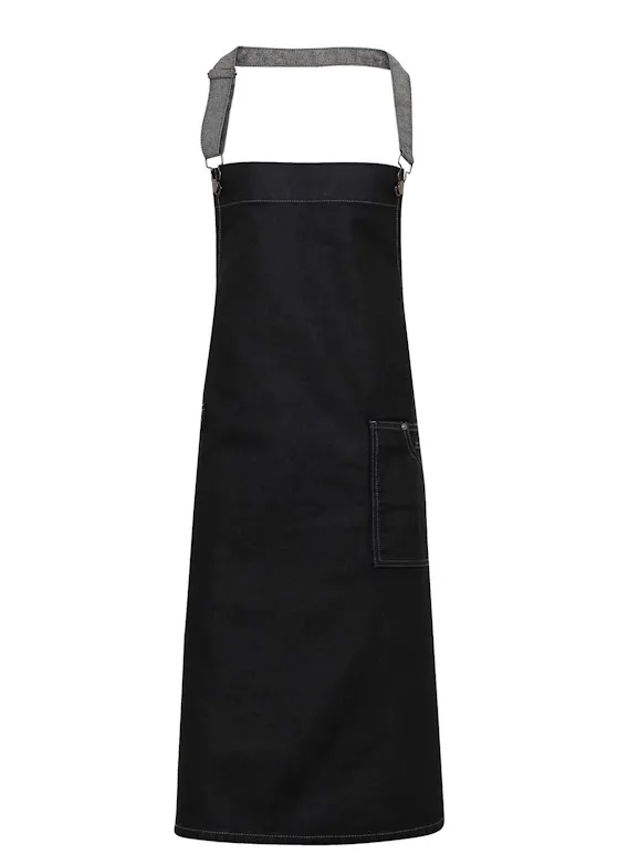 Premier District Waxed Look Denim Bib Apron