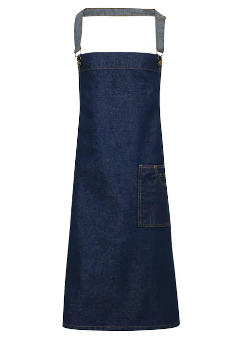 Premier District Waxed Look Denim Bib Apron