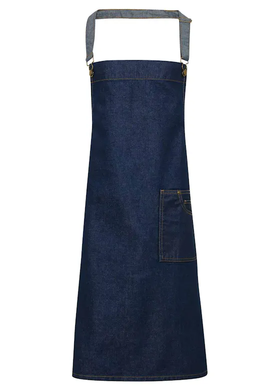 Premier District Waxed Look Denim Bib Apron