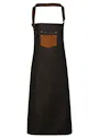 Premier Division Waxed-Look Denim Bib Apron with Faux Leather Vorschaubild