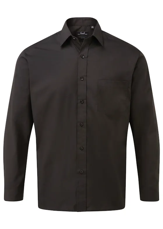 Premier PW200 Poplin Shirt Long Sleeve Regular Fit