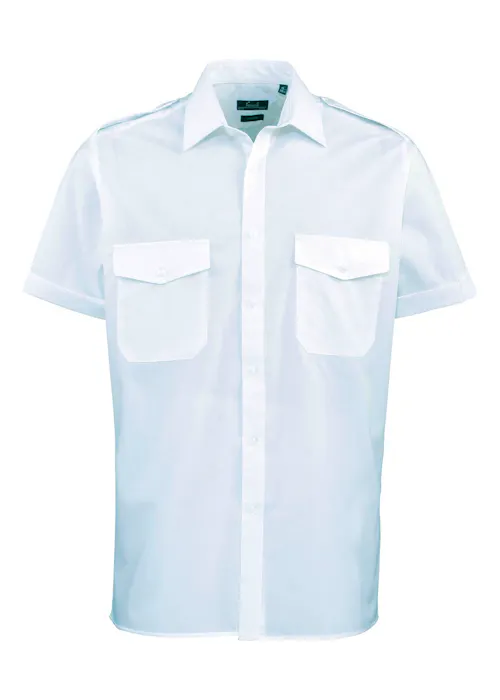 Premier PW212 Pilot Shirt Short Sleeve Regular Fit