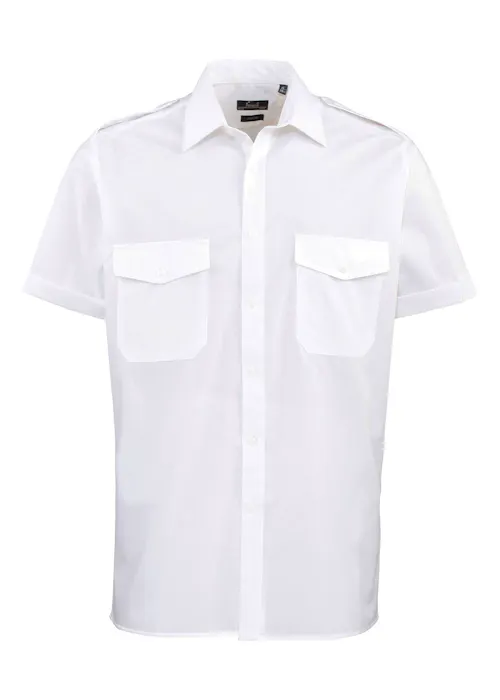 Premier PW212 Pilot Shirt Short Sleeve Regular Fit