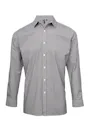 Premier Men's Microcheck (Gingham) Long-Sleeve Cotton Shirt Vorschaubild